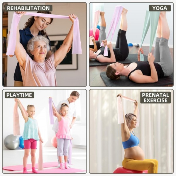 VITEVER Stretch Bands for Exercise, Resistance Bands for Working Out, Exercise Bands for Physical Therapy, Pilates, Rehab, Stretch, Strength Training and Yoga Starter Set  Sport Type:Body Building