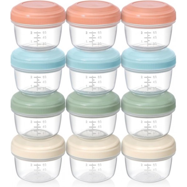 VITEVER [12 Pack] 4 oz Small Containers with Lids,...